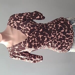 Vintage Y2K Fairy Satin Brown Pink Floral Size Small‎